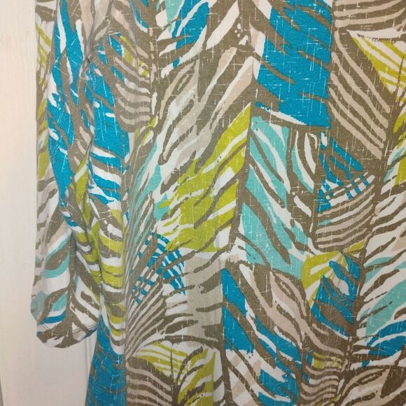 Ruby Rd. Blue and Green Patterned Blouse - Picture 4 of 7